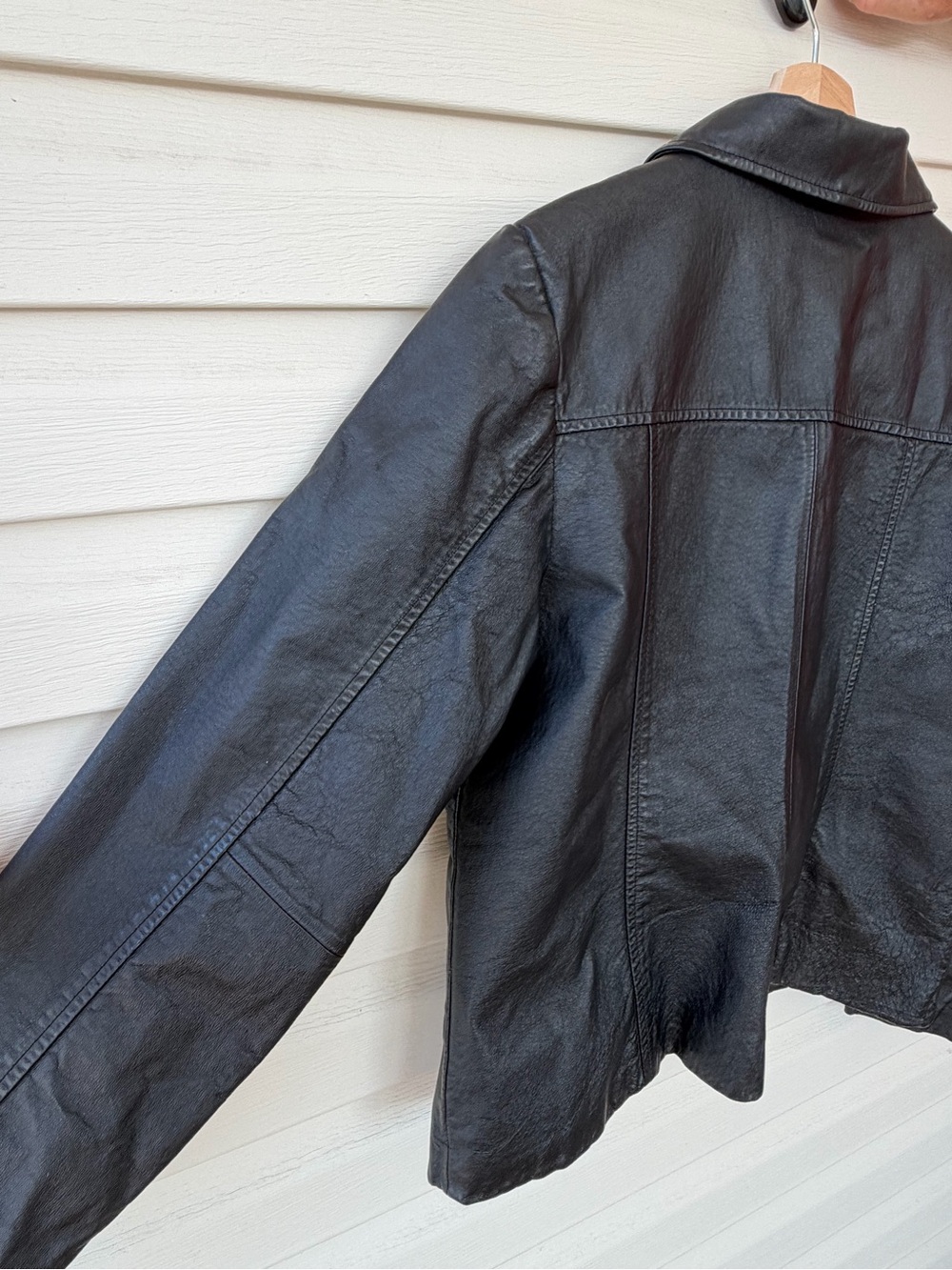 bagatelle Black Button-Front 100% Leather Jacket - Picture 7 of 7